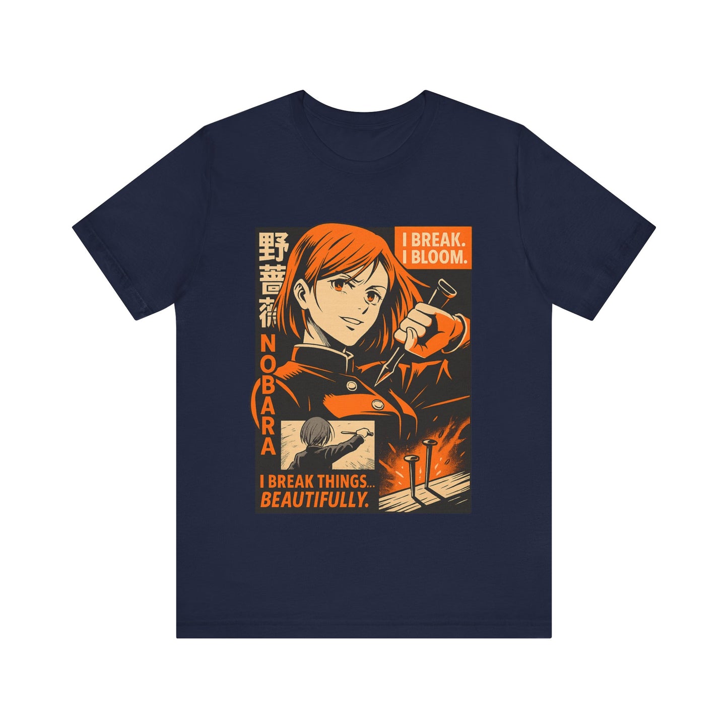 Anime-Inspired Unisex Tee: "I Break, I Bloom" Graphic T-Shirt for Fans, Casual Style, Gift for Her/Him, Streetwear, Everyday Wear