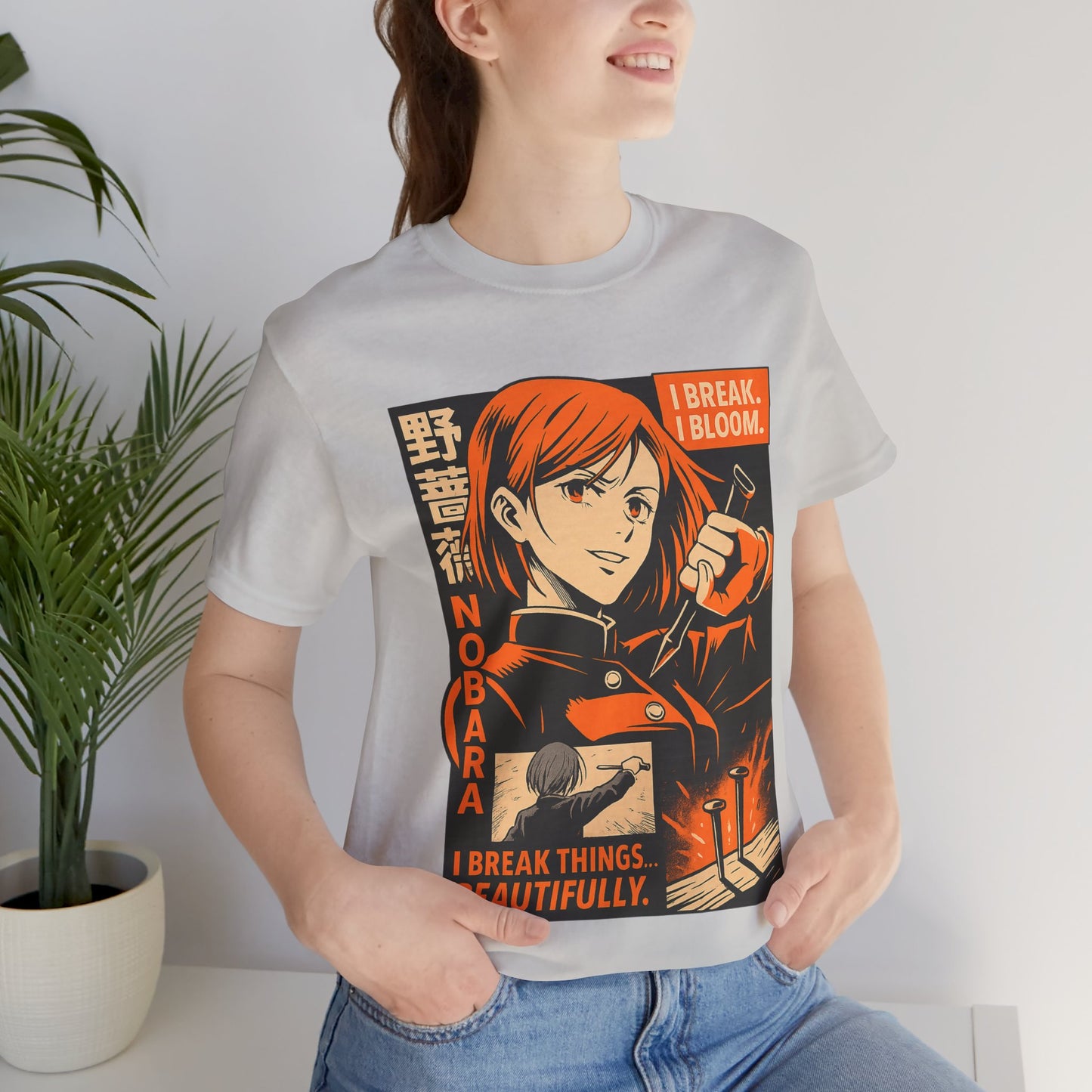 Anime-Inspired Unisex Tee: "I Break, I Bloom" Graphic T-Shirt for Fans, Casual Style, Gift for Her/Him, Streetwear, Everyday Wear