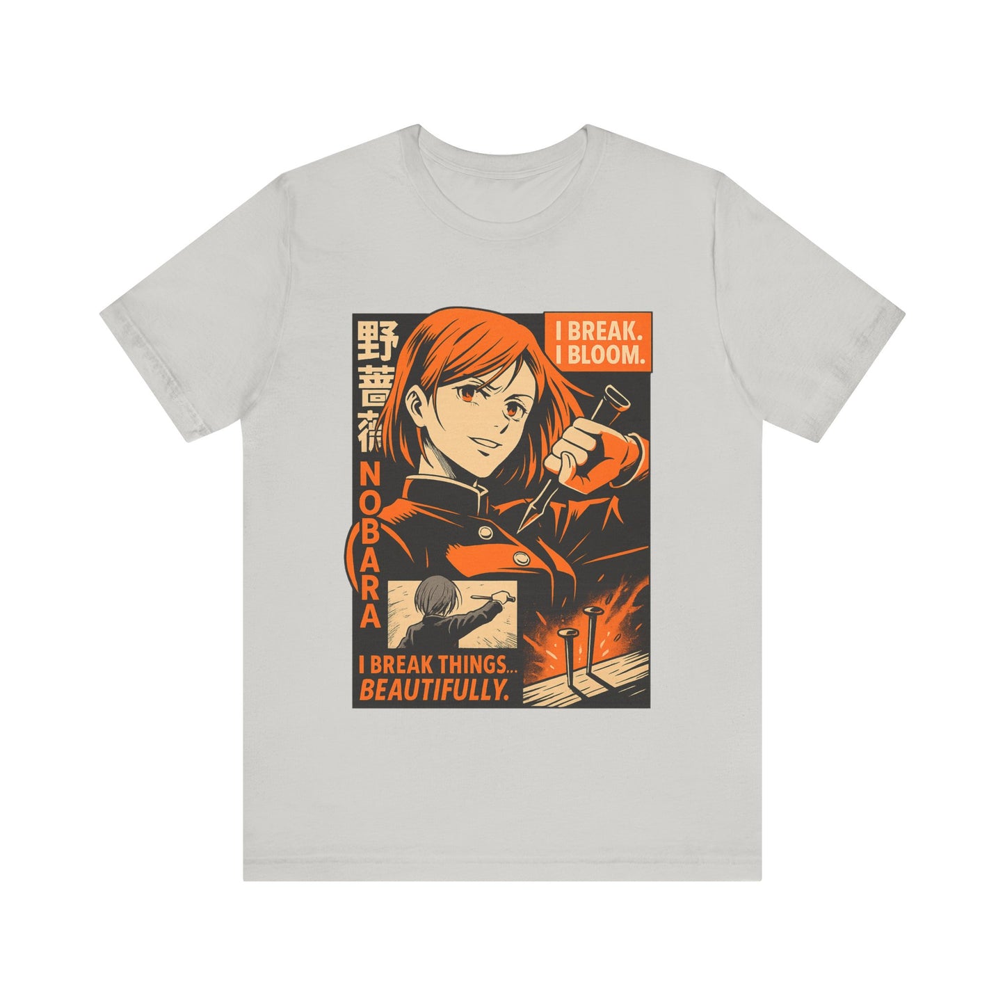 Anime-Inspired Unisex Tee: "I Break, I Bloom" Graphic T-Shirt for Fans, Casual Style, Gift for Her/Him, Streetwear, Everyday Wear