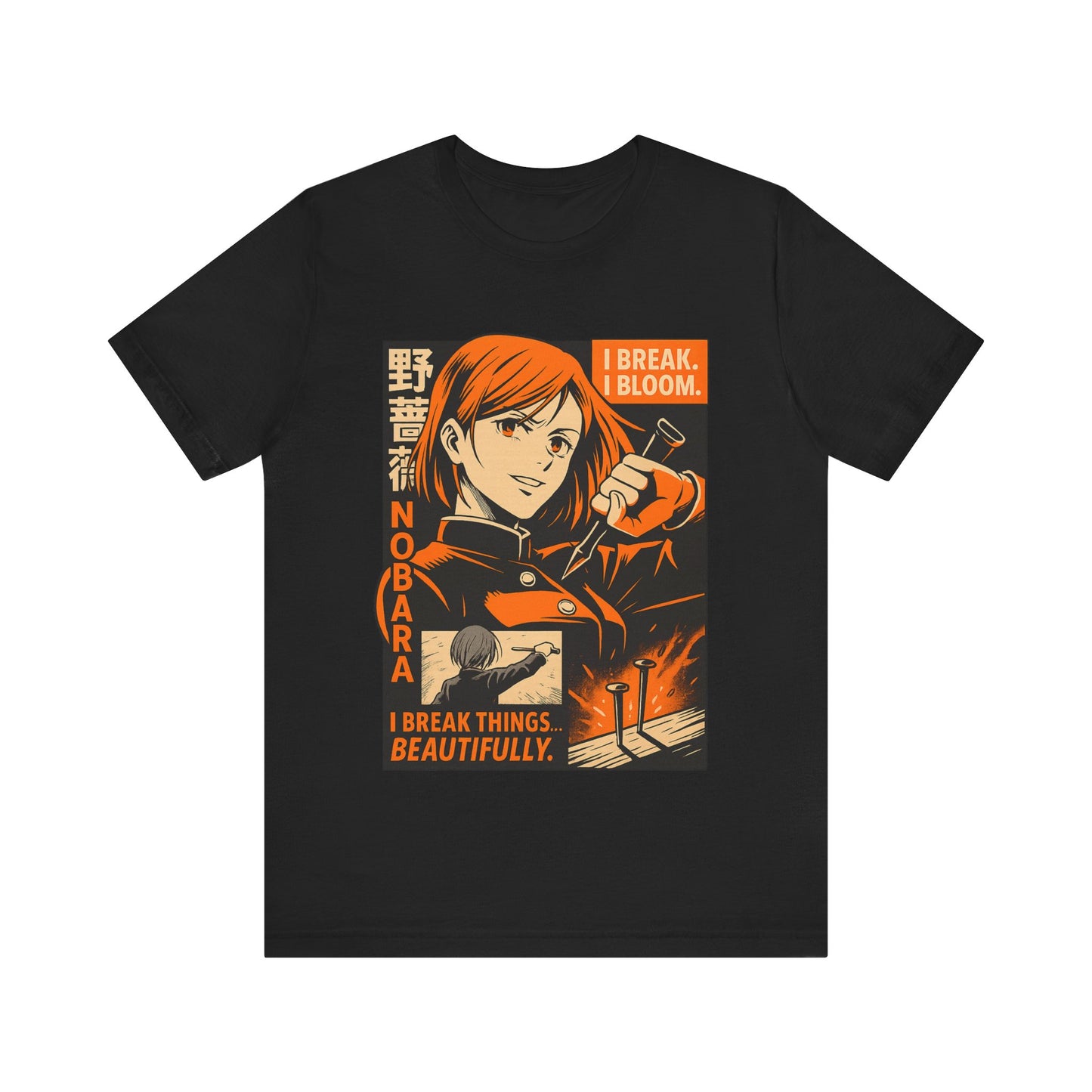 Anime-Inspired Unisex Tee: "I Break, I Bloom" Graphic T-Shirt for Fans, Casual Style, Gift for Her/Him, Streetwear, Everyday Wear