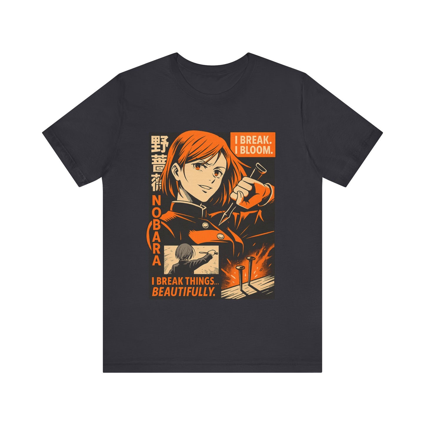 Anime-Inspired Unisex Tee: "I Break, I Bloom" Graphic T-Shirt for Fans, Casual Style, Gift for Her/Him, Streetwear, Everyday Wear