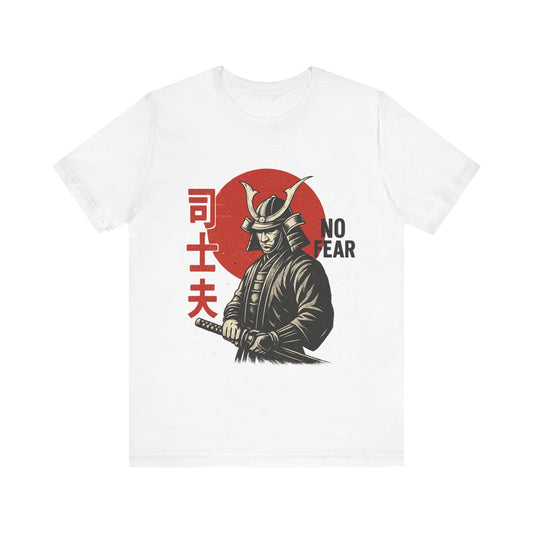 Samurai No Fear Tee - Unisex Jersey Short Sleeve Shirt, Warrior Tee, Gift for Him, Vintage Samurai Shirt, Japanese Culture Apparel