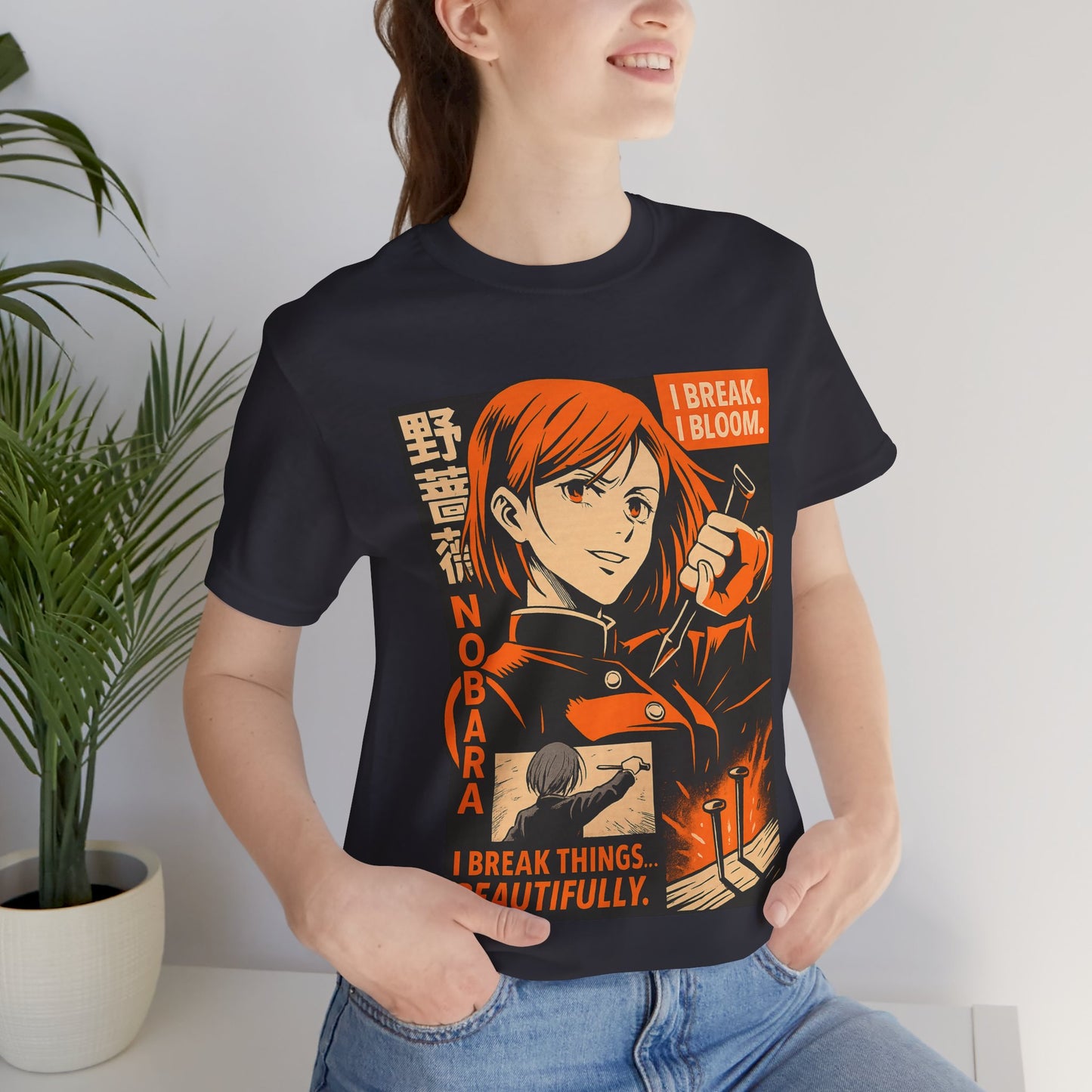 Anime-Inspired Unisex Tee: "I Break, I Bloom" Graphic T-Shirt for Fans, Casual Style, Gift for Her/Him, Streetwear, Everyday Wear
