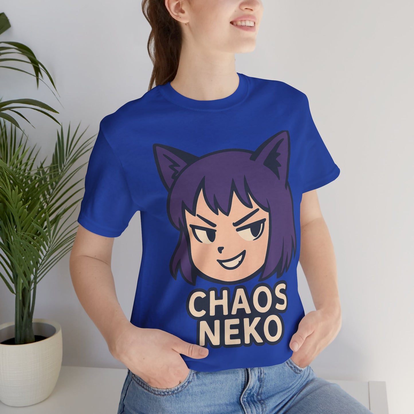 Chaos Neko Unisex Tee | Cute Cat Graphic Shirt | Anime Lover Gift | Casual Wear | Fun T-Shirt | Birthday Gift