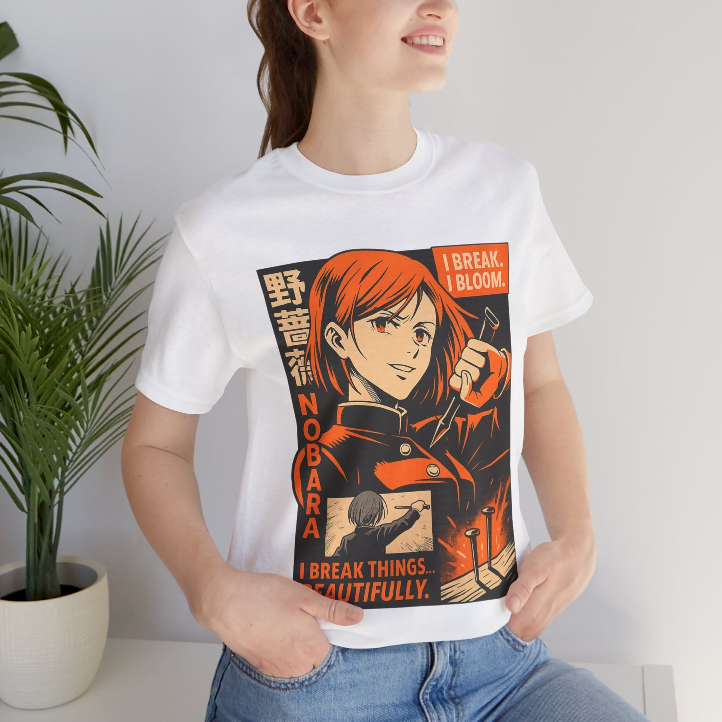 Anime-Inspired Unisex Tee: "I Break, I Bloom" Graphic T-Shirt for Fans, Casual Style, Gift for Her/Him, Streetwear, Everyday Wear