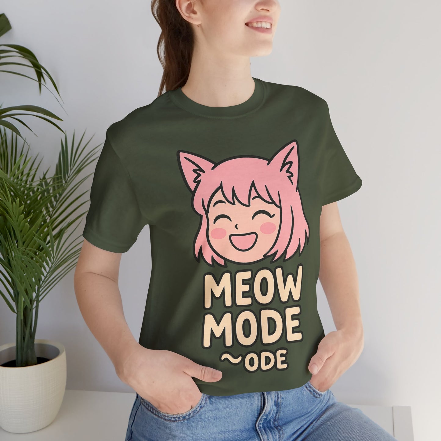 Cute Cat Girl Tee - Meow Mode Graphic T-Shirt, Anime Style Unisex Shirt, Perfect Gift for Cat Lovers, Fun Casual Wear, Ideal for Anime [...]