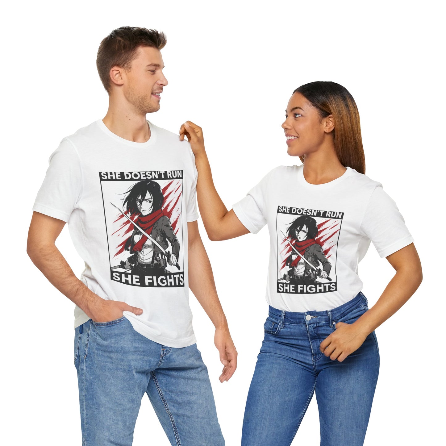 Empowering Anime Tee | She Doesn’t Run, She Fights | Unisex Jersey Short Sleeve Shirt, Anime Merchandise, Gift for Her, Casual Wear, [...]