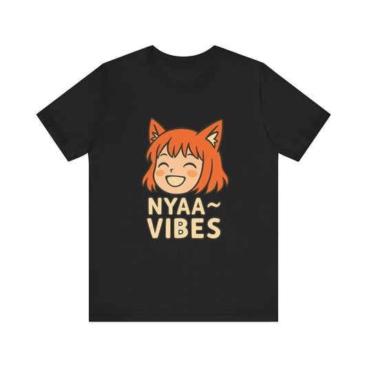 Cute Nyaa Vibes Unisex Tee | Anime Inspired T-Shirt | Graphic Novelty Shirt | Casual Wear | Gift for Otaku