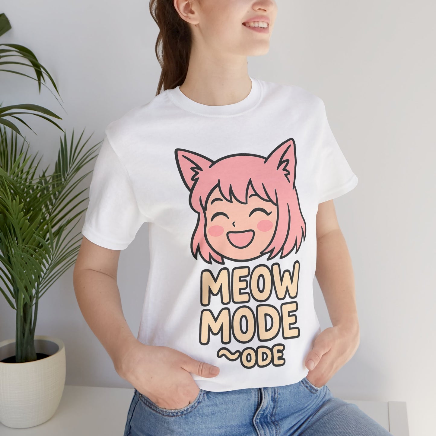Cute Cat Girl Tee - Meow Mode Graphic T-Shirt, Anime Style Unisex Shirt, Perfect Gift for Cat Lovers, Fun Casual Wear, Ideal for Anime [...]