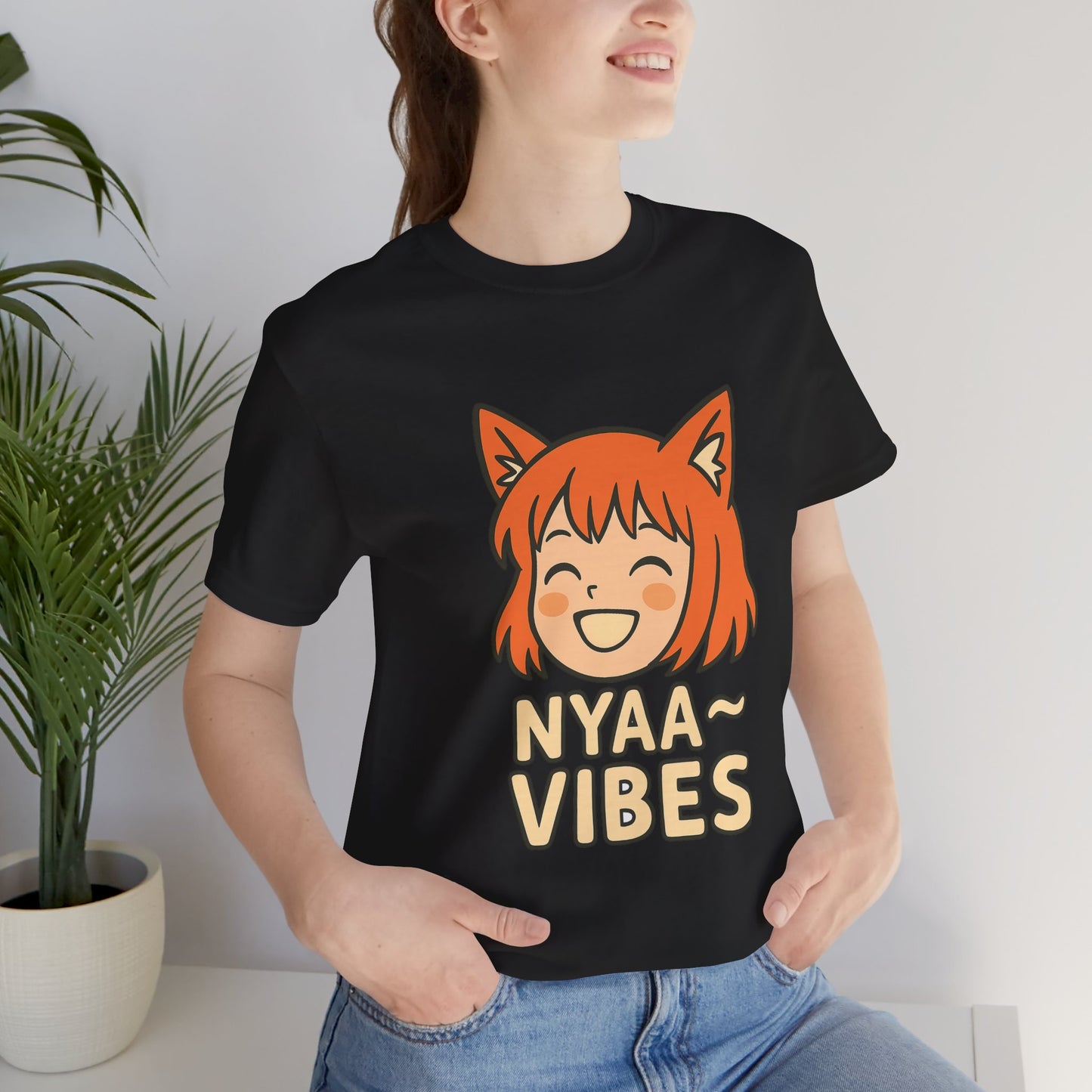 Cute Nyaa Vibes Unisex Tee | Anime Inspired T-Shirt | Graphic Novelty Shirt | Casual Wear | Gift for Otaku