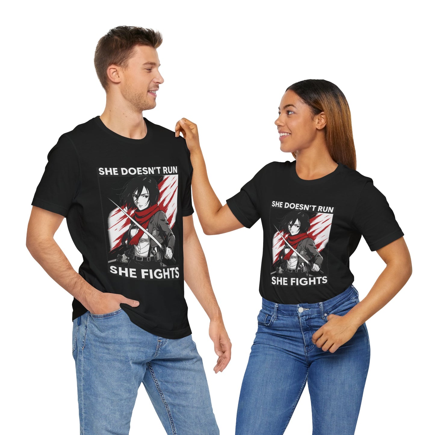 Empowering Anime Tee | She Doesn’t Run, She Fights | Unisex Jersey Short Sleeve Shirt, Anime Merchandise, Gift for Her, Casual Wear, [...]