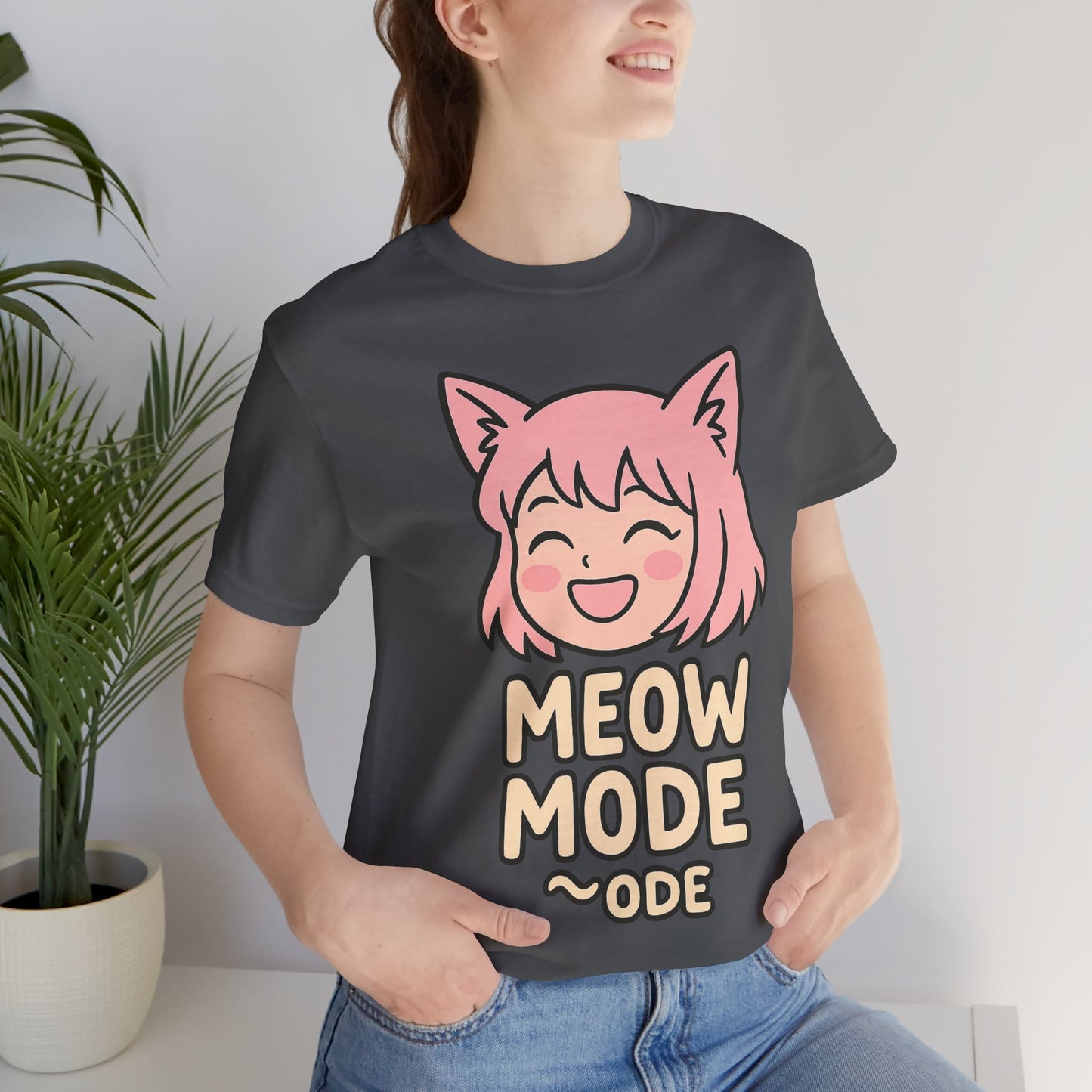 Cute Cat Girl Tee - Meow Mode Graphic T-Shirt, Anime Style Unisex Shirt, Perfect Gift for Cat Lovers, Fun Casual Wear, Ideal for Anime [...]