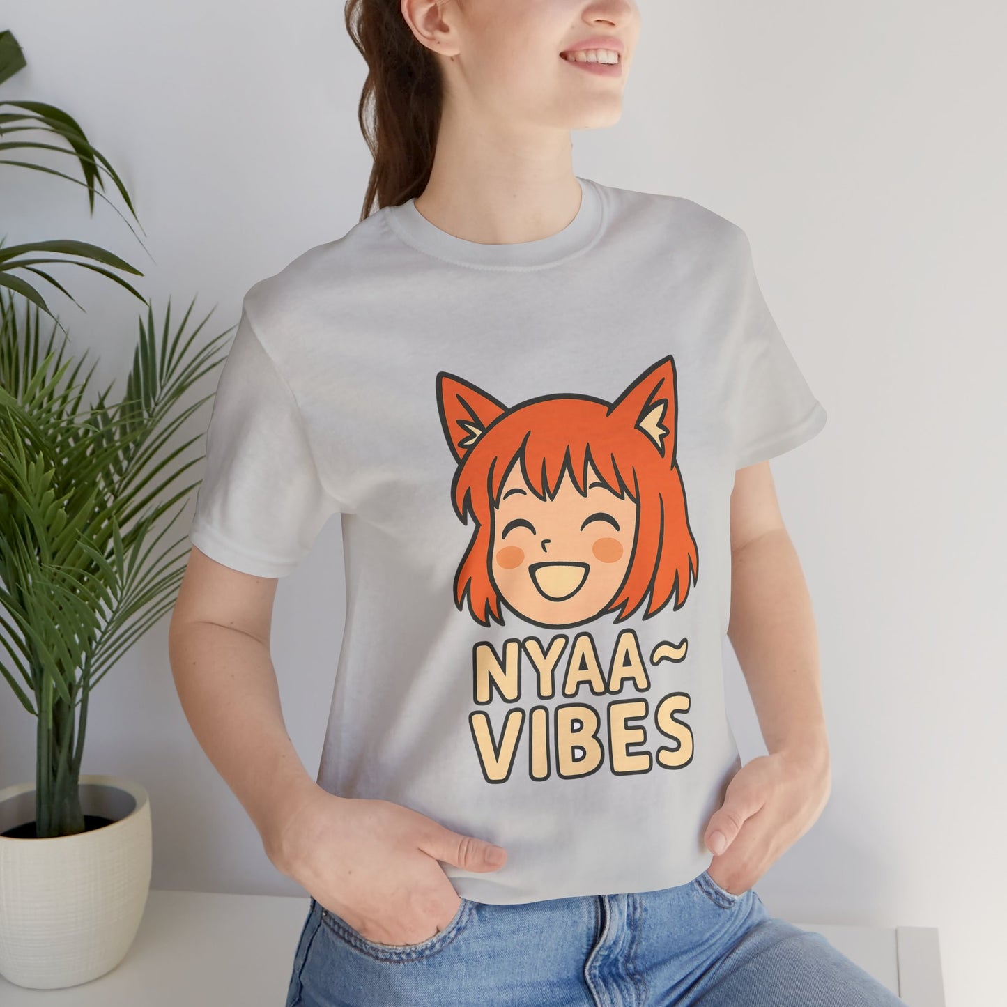 Cute Nyaa Vibes Unisex Tee | Anime Inspired T-Shirt | Graphic Novelty Shirt | Casual Wear | Gift for Otaku