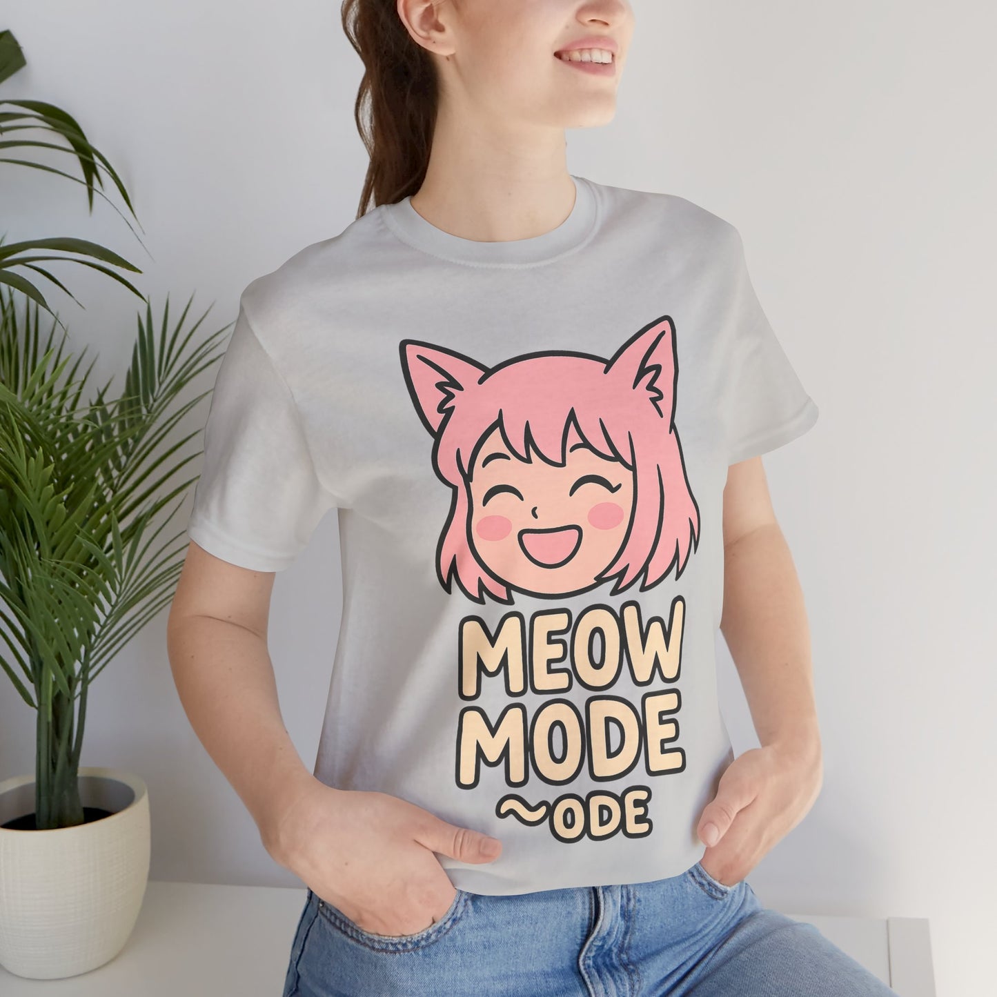 Cute Cat Girl Tee - Meow Mode Graphic T-Shirt, Anime Style Unisex Shirt, Perfect Gift for Cat Lovers, Fun Casual Wear, Ideal for Anime [...]